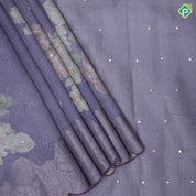 Purple with silver zari floral tissue design self zari floral pattern border fancy tissue saree