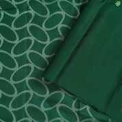 Bottle Green With Half White Rings Gold Zari Big Leaf Butta Motifs Border Trendy Linen Silk Saree