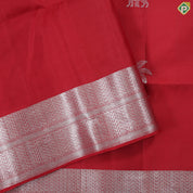 Rani Red silver gold zari leopard under tree butta design self silver gold zari fancy border soft silk saree