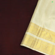 Maroon Red With Beige Big Fancy Butta Pure Zari Traditional Silks Saree