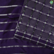 Olive green silver stripes design borderless soft silk saree