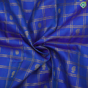 Peacock blue gold zari double check and butta peacock green gold zari mayikan border pattu paavadai lehanka
