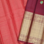 Maroon gold zari vairaoosi checks window panel design self gold zari diamond butta border traditional silk saree
