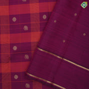Purple pink base orange combo gold zari elephant chakkaram butta self god zari rettapet border traditional silk saree