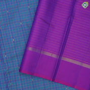 Peacock blue and green silk thread padded zari checks rani pink plain gold zari padded border soft gift silk saree