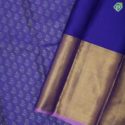 Violet Silver Zari Floral Design Baby Pink Rexsona Green Flower Border Design Trending Fancy Silk Saree