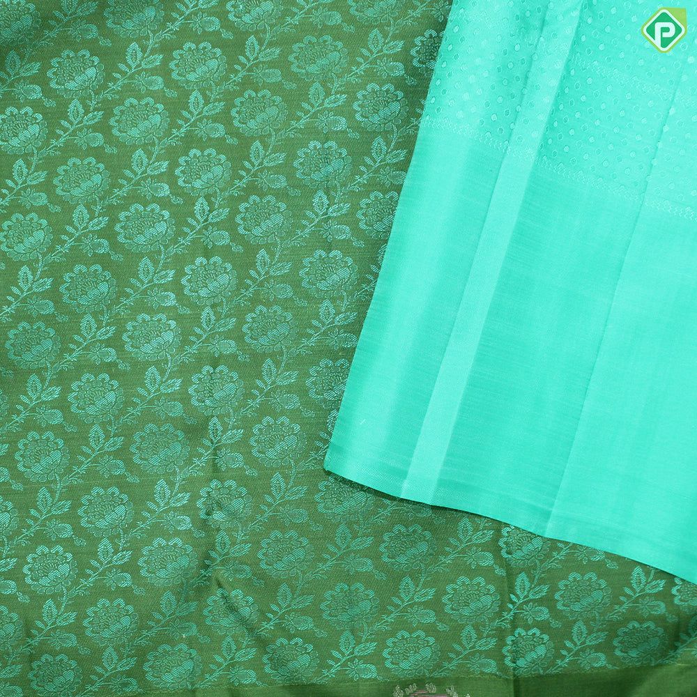 Olive Green Thread Work With Self Color Border Trendy Silk Saree