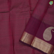 Maroon gold zari micro kattam design self gold zari big mango padded diamond border koorai silk saree