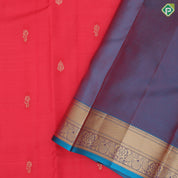 Chilly Red Gold Zari Flower Thilagam Butta Design Rexsona Green Floral Border Design Pure Mix Silk Saree