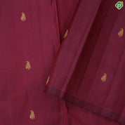 Maroon gold zari mango butta with beige with self stripes half and half trendy silk saree