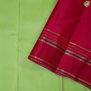 Parrot Green With Gold Zari Lines Border Trendy Designer Silk Saree