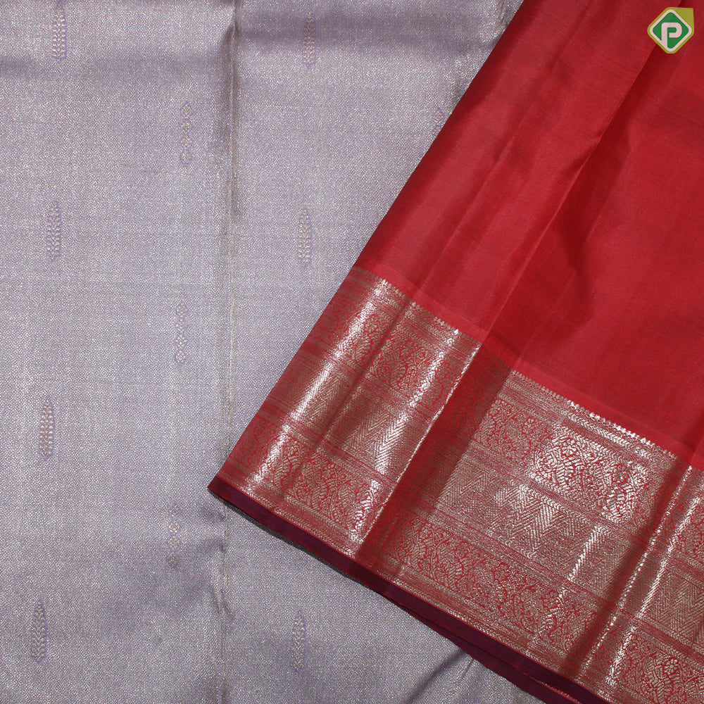 Peach Pink Gold Zari With Fanta Orange Border Tissue Traditional Silk Saree