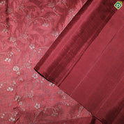 Maroon Color Silver Zari Floral Design With Big Flower Motif Border Fancy Trendy Silk Saree