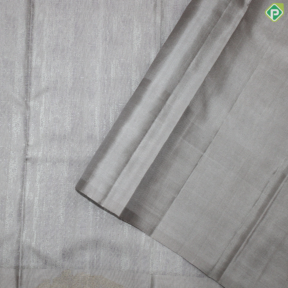 Light Lavender Silver Thread Work Gold Zari Meena Work Border Fancy Trendy Silk Saree