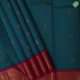 Peacock Blue gold zari kattam thilagam butta design rani pink gold zari peacock butta border pattu paavadai lehanka