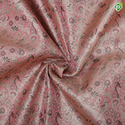 Light pink silver zari sparrow flower grand design brown silver zari diamond and floral meena work pattu paavadai lehanka