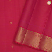 Rani pink gold zari vaira oosi lines ruthratcha design dark pink wave border design traditional silk saree