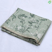 wood beige self plant leaves design gold zari edge border fancy cotton saree