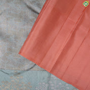 Mint green gold neem zari embossed design self silver gold zari tree butta border trendy silk saree