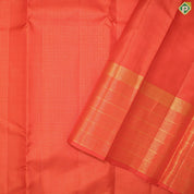 Chili Red Gold Zari Vaira Oosi Checks With Self Color Lines Border Traditional Silk Saree