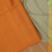 Multi yellow color gold zari zig zag design grand pallu concept borderless soft silk saree