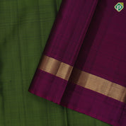 Bottle green plain weaved Purple gold zari border plain traditional vintage silk saree