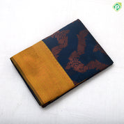 dark color base grand zari necklace design rangoli border trending fancy saree