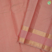 peach gold zari solid zari kattam checks design self gold zari rettapet border koorai silk saree