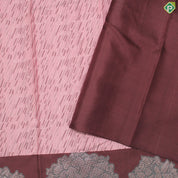 Peach Base Brown and Bamboo Cuts design Maroon brown Border Trendy Designer Silk Saree