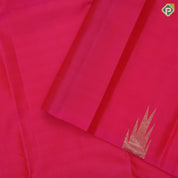 Rose pink full body plain gold self gold zari temple border traditional silk saree