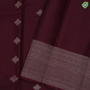 beetroot maroon neem zari flower butta design self zari multi design lines border traditional silk saree