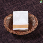 Cream White Gold Zari Border 8 Muzham 80Kuligai Asha Silk Dhoti