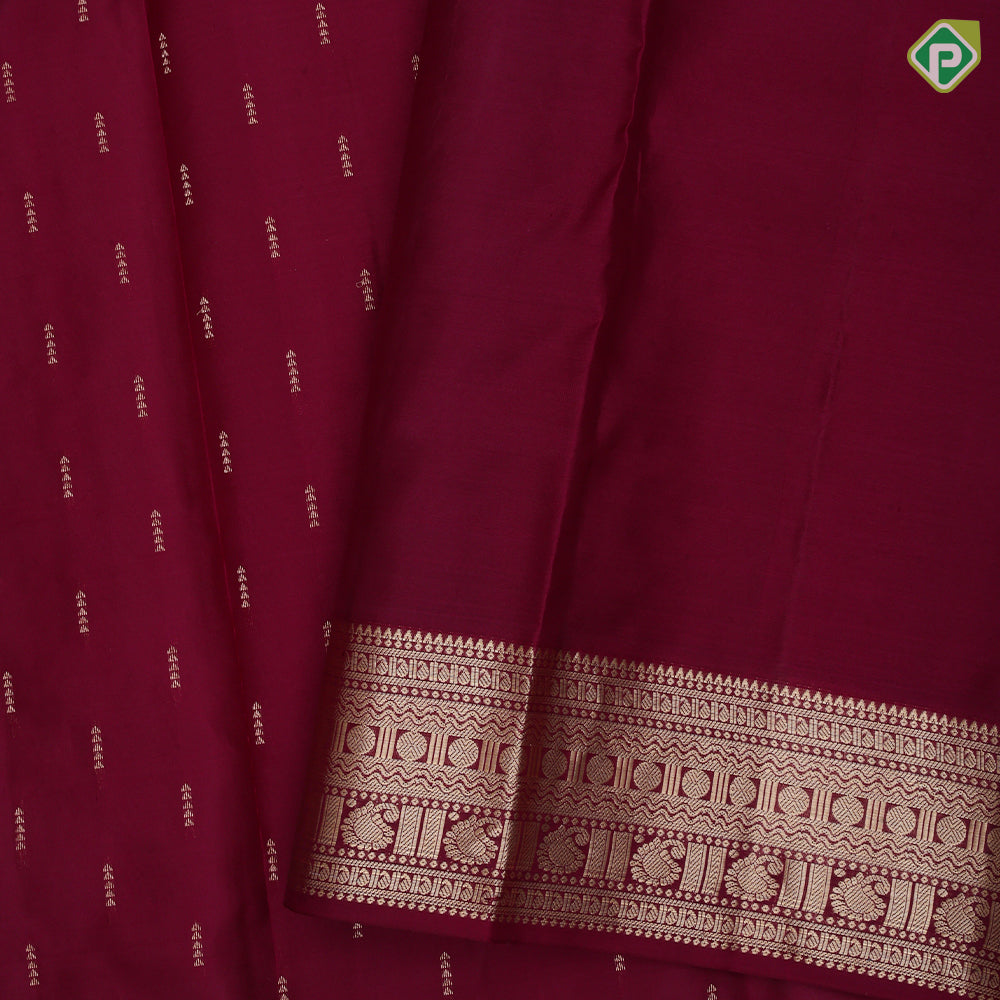 purple pink gold zari rain drop fancy design self gold zari classic symbols border traditional silk saree