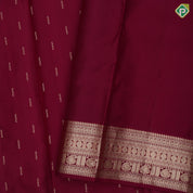 purple pink gold zari rain drop fancy design self gold zari classic symbols border traditional silk saree