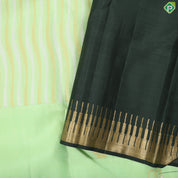 Pista green silver gold zari waves stripes design self gold zari flower tower fancy border trendy silk saree