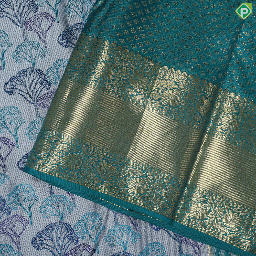 Orangish Pink With Gold Zari Floral Retta Pet Border Trendy Design Saree