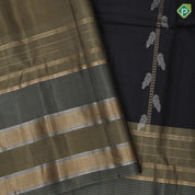 peacock blue silver gold zari bird on ladder design peacock green gold zari lines border soft silk saree