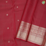 Red Gold Zari Vairaoosi Peacock Chagaram Butta Design Self Colour Mango Peacock Mayilkan Border Design Traditional Silk Saree