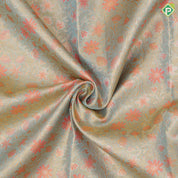 Pista green tissue grand floral design baby pink multi color meena work border pattu paavadai lehanka