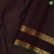 Red whine gold zari vairaoosi checks design self colour mango peacock border design traditional silk saree