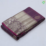 Rani pink gold zari double peacock deer round butta self gold zari flower and diamond border art silk saree