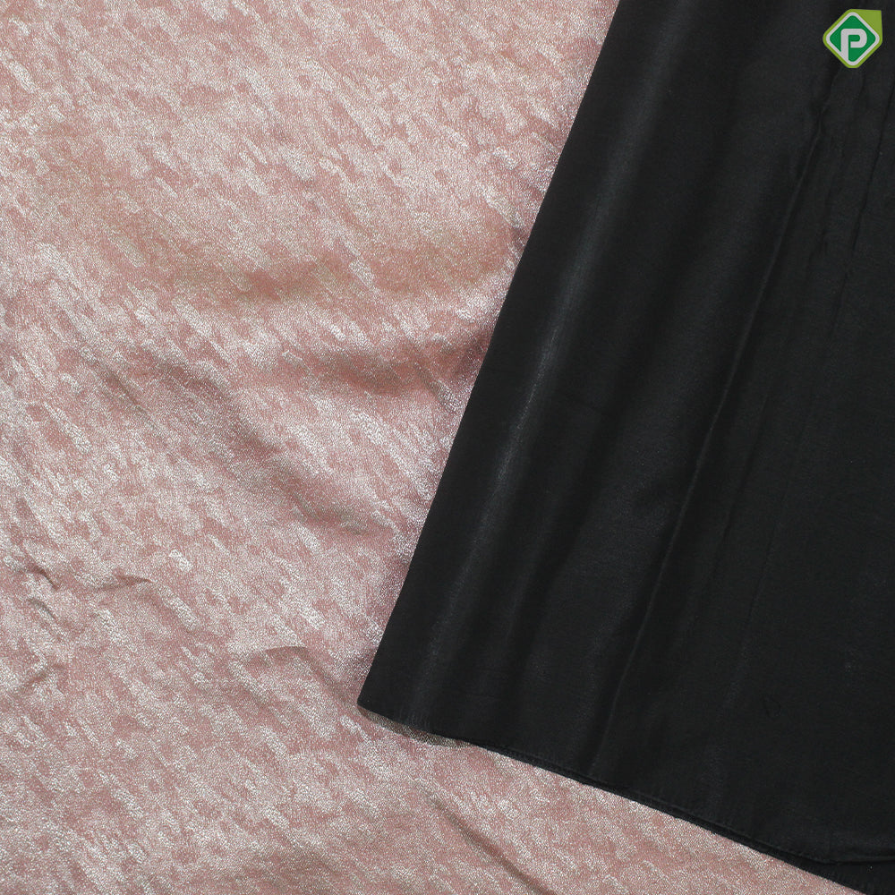 Dusty Pink silver Zari With Black Color Fancy trendy Silk Saree