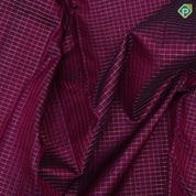 Purple gold zari vairaoosi checks design self gold zari mayilkan border 9 yards madisar silk saree