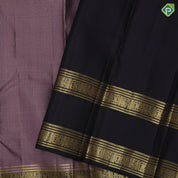 Lavender gold zari vairaoosi checks coffee brown gold zari rettapet border vintage traditional silk saree