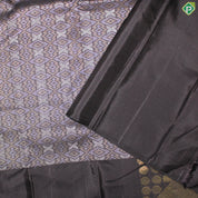 Chocolate Brown Gold And Silver Zari With Big Flower Design Border Fancy trendy Silk Saree