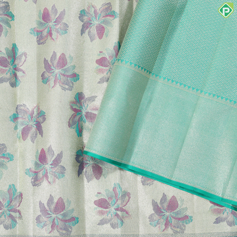 Elechi green multi color flower design Green Multi color cross border tissue trendy silk saree