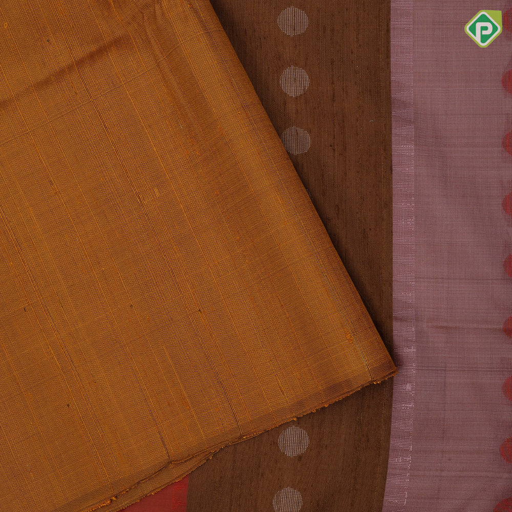Tri color designed partial lines design borderless color full pallu soft silk saree