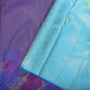 Dark blue gold zari shimmer lights stars shines design border galaxy effect signature edition silk saree