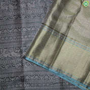 Jungle Green Silver And Gold Zari With Teal Green Maylkan Design Border Traditional Silk Saree