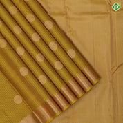 Citrine Yellow Gold Zari Vairaoosi Lines Chagaram Design Self Colour Mayilkan Ruthracham Border Design Traditional Silk Saree
